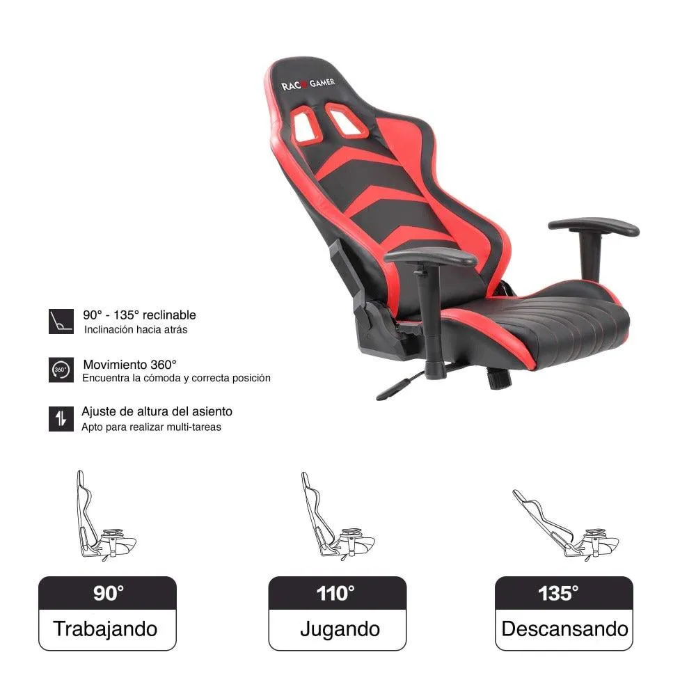 Silla Gamer Premium Rojo Y Negro