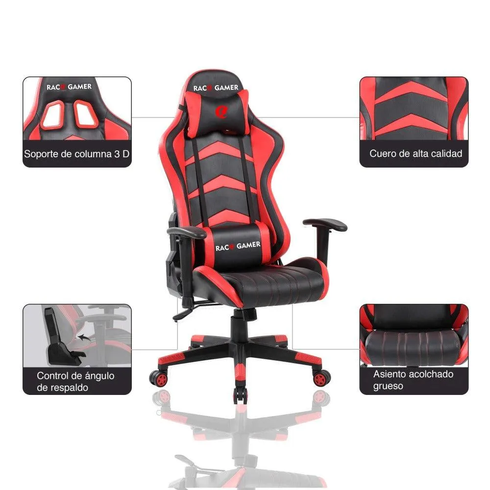 Silla Gamer Premium Rojo Y Negro