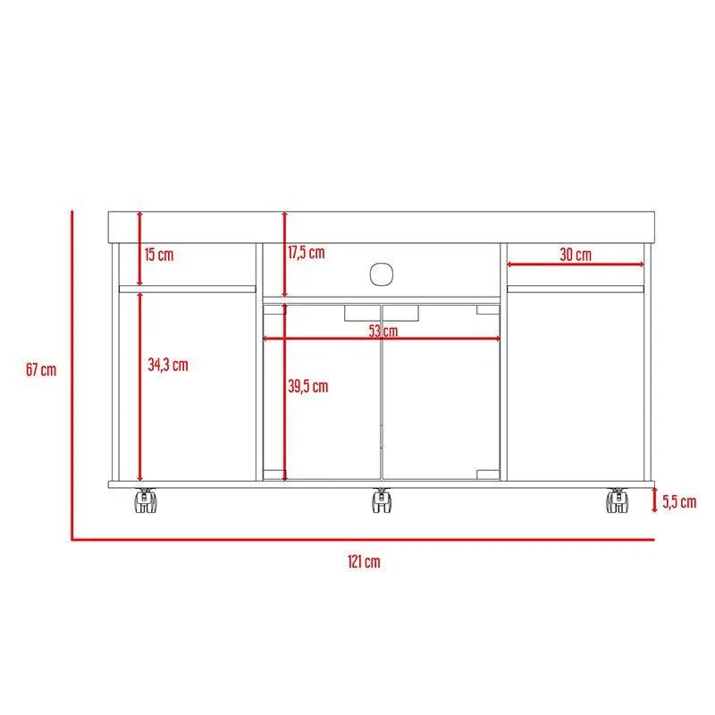 Mesa Para Tv Luxor, Wengue, Con Espacio Para Televisor De Hasta 46 Pulgadas