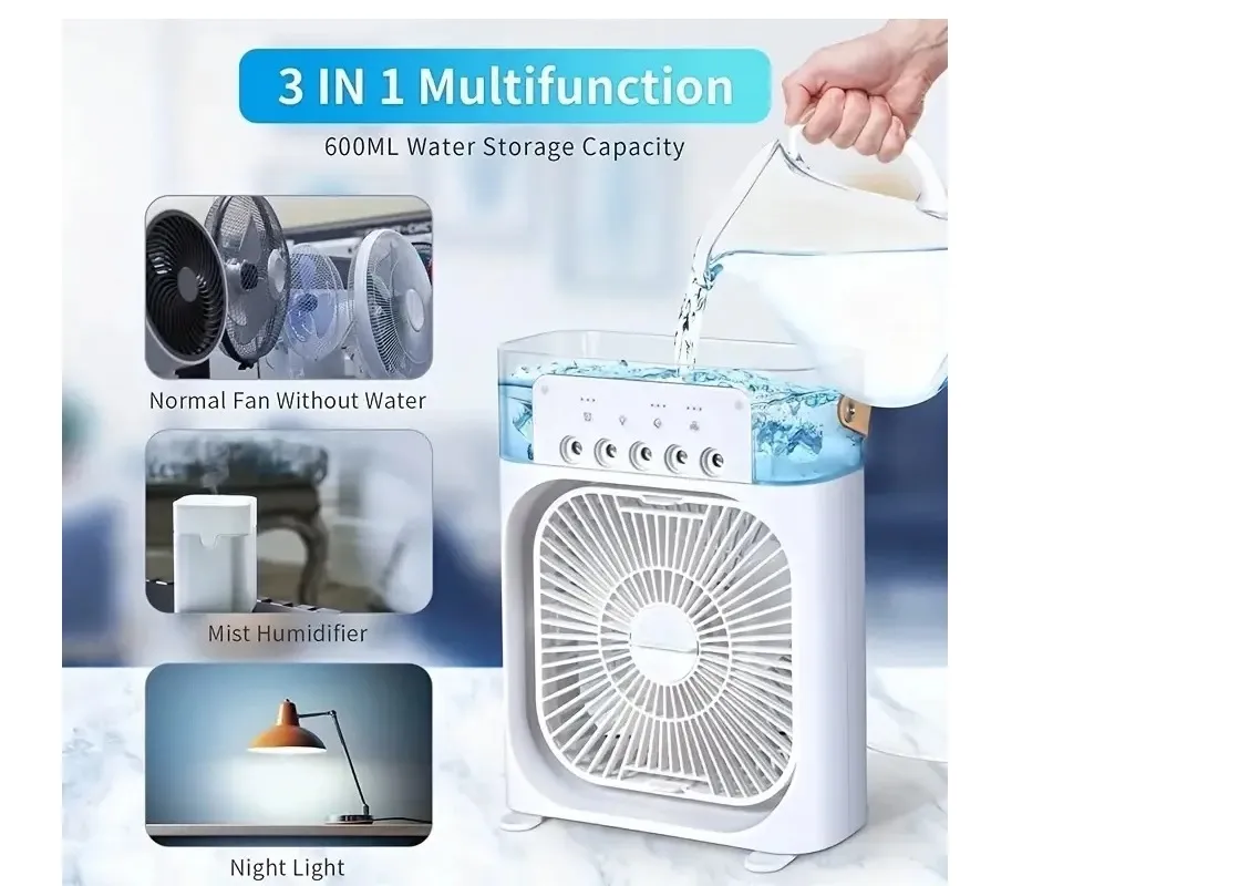 Ventilador Inalámbrico Portátil con Humidificador 