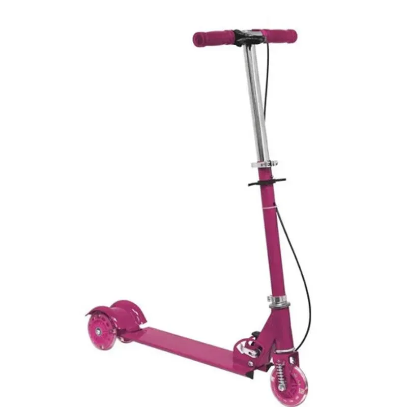 Patineta Monopatín Scooter Plegable 3 Llantas Rosada 