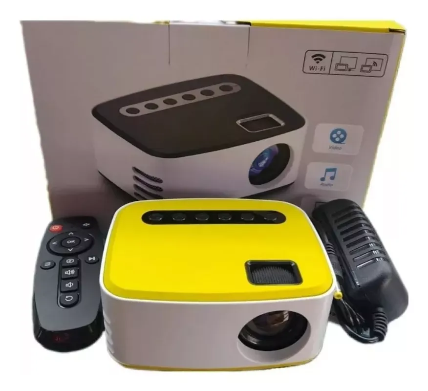 Mini Proyector Led Wifi HD One Pixel T20 Color Amarillo