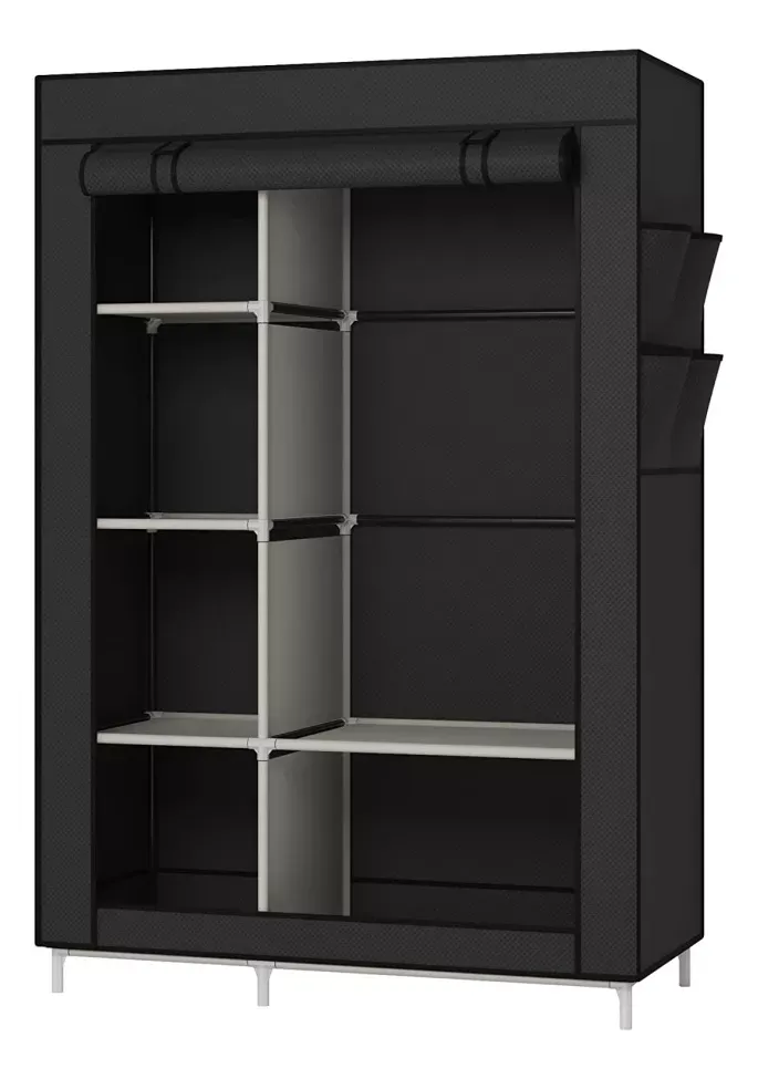 Closet Armario Portátil Grande Organizador De Ropa Negro