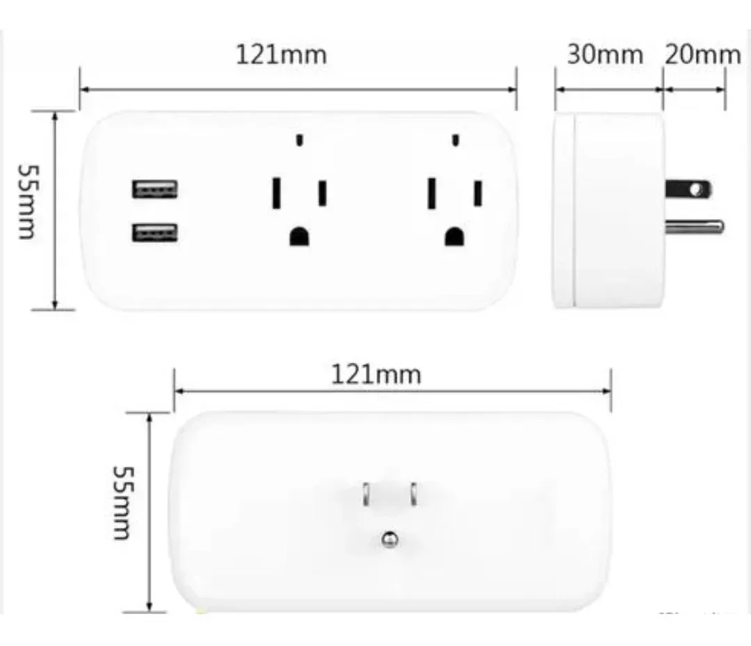 Enchufe Inteligente Doble 2 USB Conexión Wifi Smart Plug