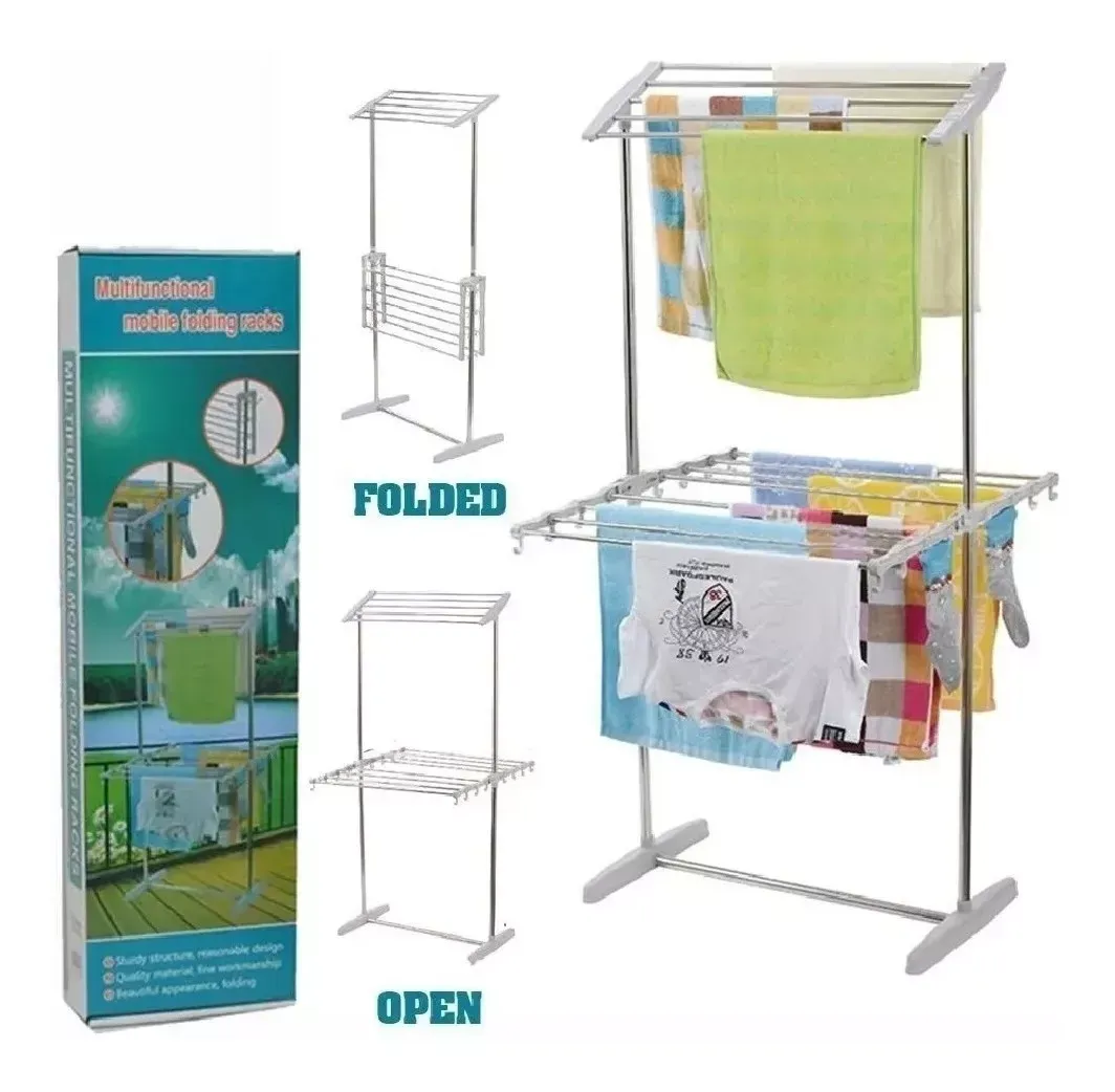 Tendedero De Ropa Plegable Multifuncional Resistente