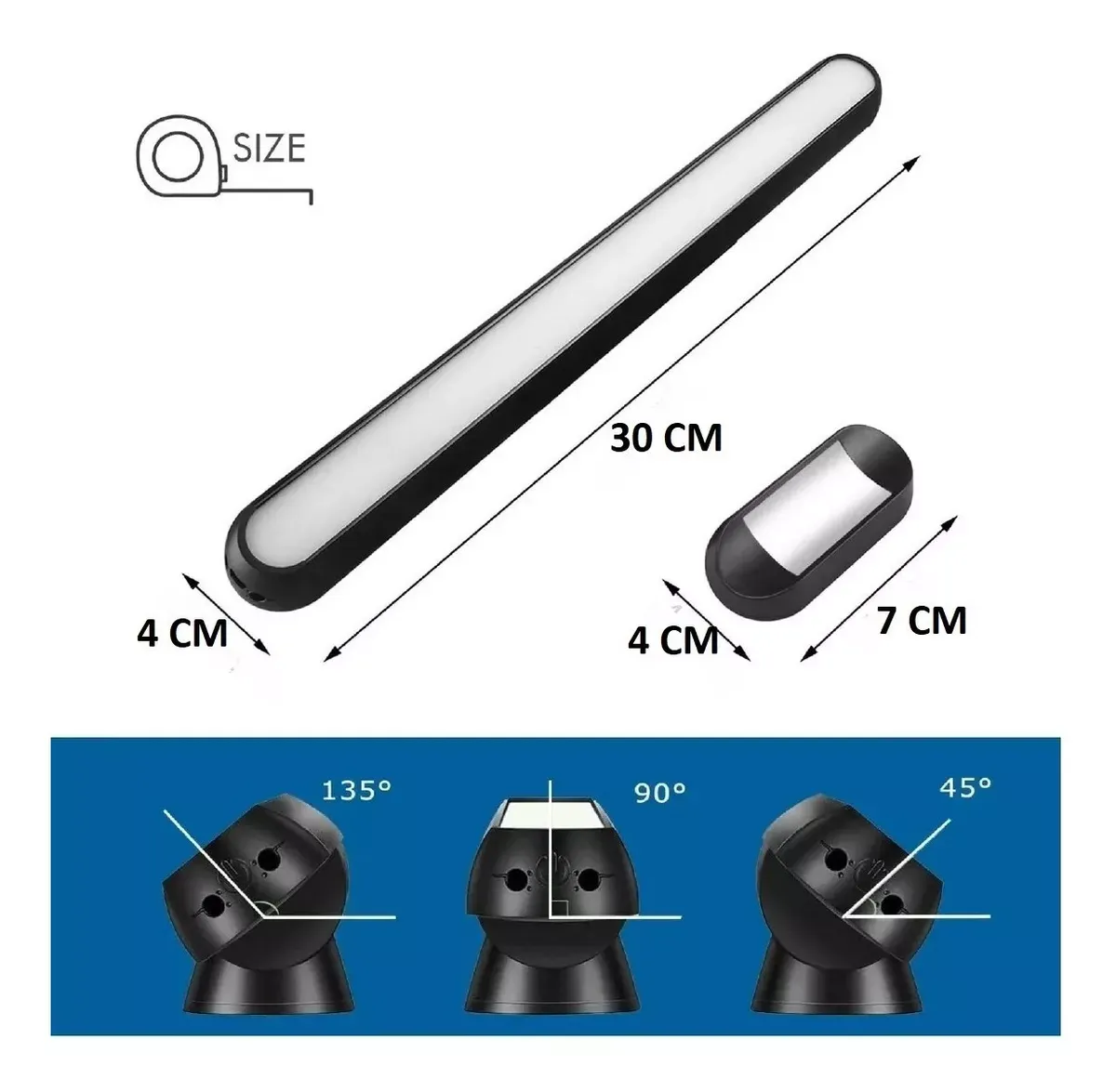 Lampara Led Magnetica Recargable Base Adhesiva Armario Cajon