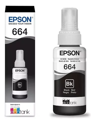 Botella de Tinta Epson T664 Black 70ML