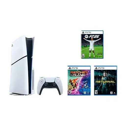 Consola PS5 Disco 1TB + 3 juegos físicos: Ratchet & Clank + Returnal + FIFA2025 + 1 control inalámbrico