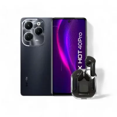 Celular Infinix HOT 40 Pro 8GB + 8GB 256GB Black  + Airpods TWS Wireless