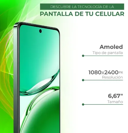 Celular OPPO Reno 12F 12GB 256GB 5G + Speaker Green