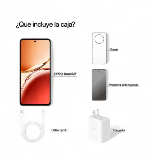 Celular OPPO Reno 12F 12GB 256GB 5G + Speaker Orange