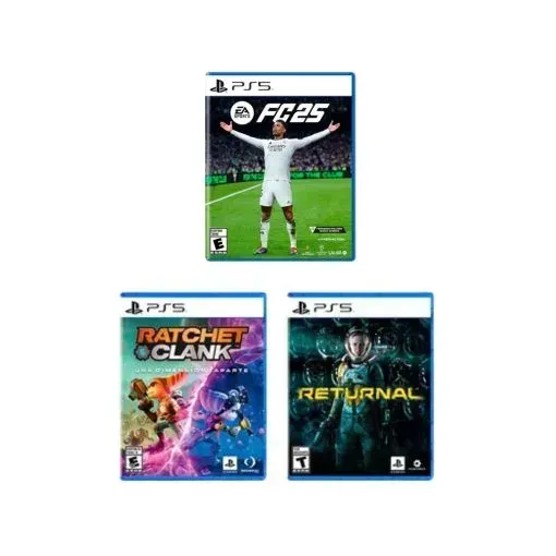 Consola PS5 Disco 1TB + 3 juegos físicos: Ratchet & Clank + Returnal + FIFA2025 + 1 control inalámbrico