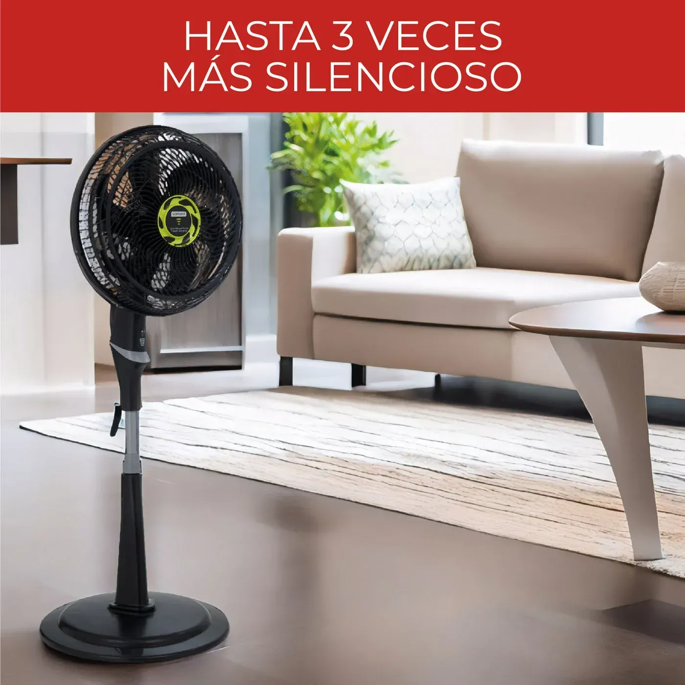 Ventilador Samurai 18" Silence Force Control Remoto Pedestal Black