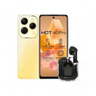 Celular Infinix HOT 40 Pro 8GB + 8GB 256GB Gold  + Airpods TWS Wireless