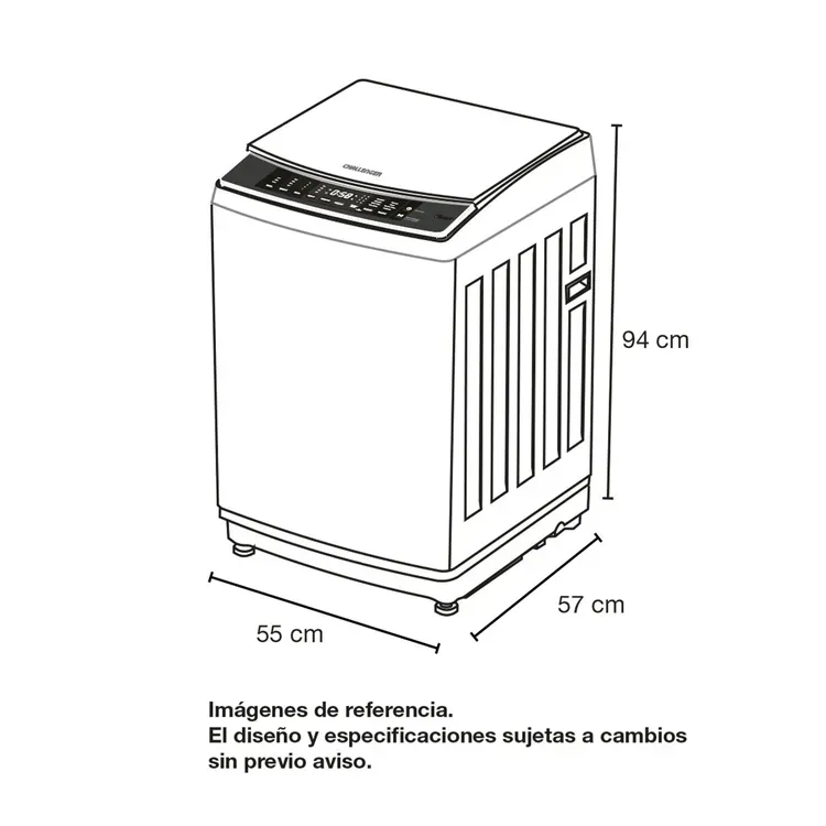 Lavadora Challenger Carga Superior CW5711 11KG (24Lbs) Gris 