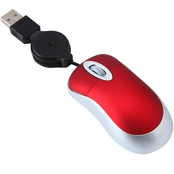 Mouse Retractable Cable Rojo