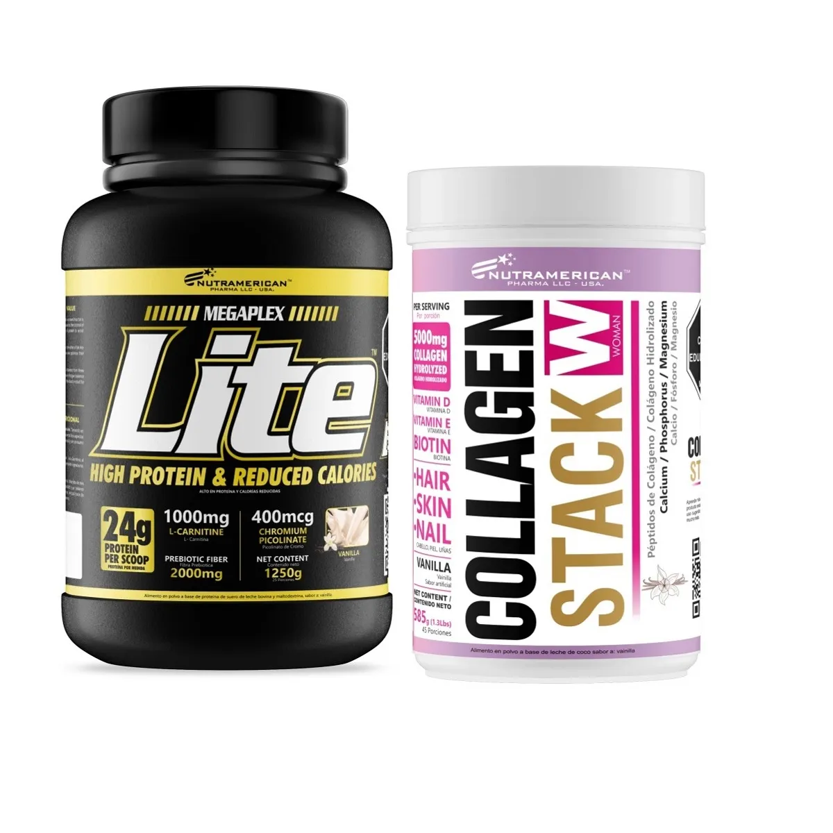 Combo proteina Megaplex Lite 3 lb + Colágeno Collagen Stack 585 g.