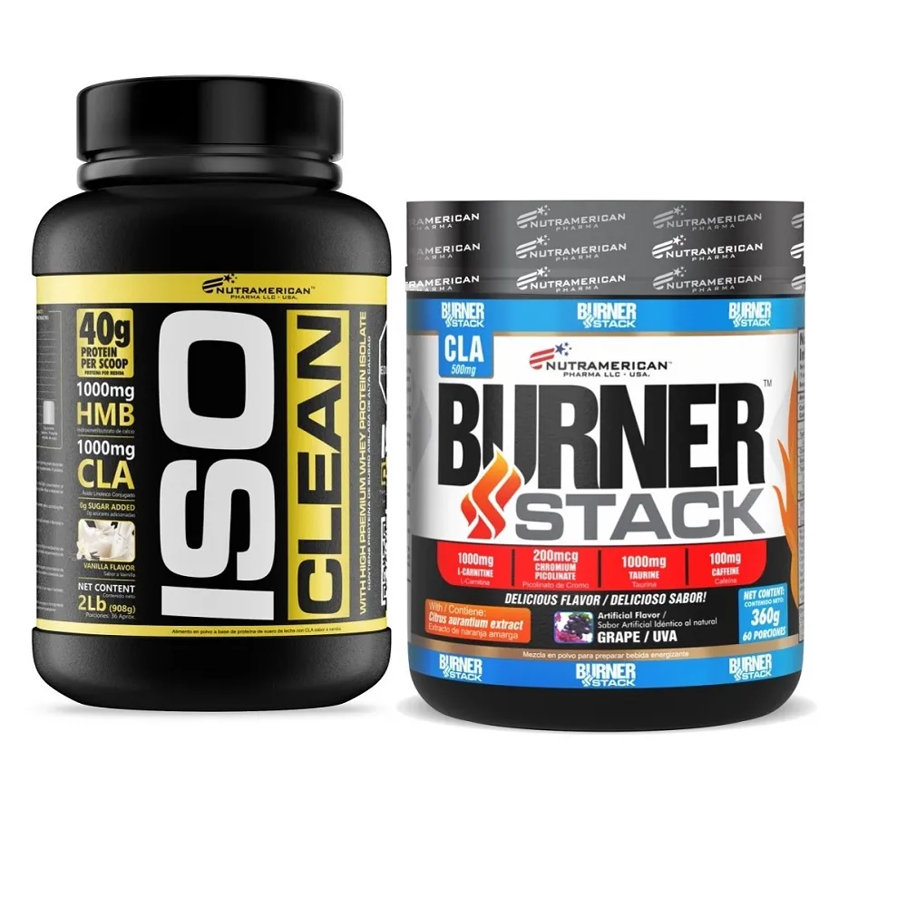 Combo proteina Iso Clean 2 lb + Burner Stack 0.8 lb