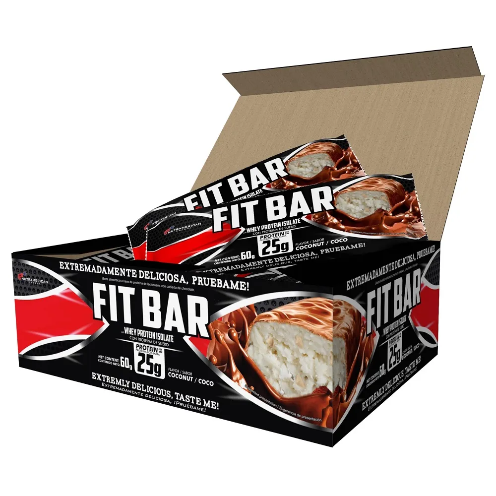 Fit Bar Coco 720 g - Barra de proteina + Snack