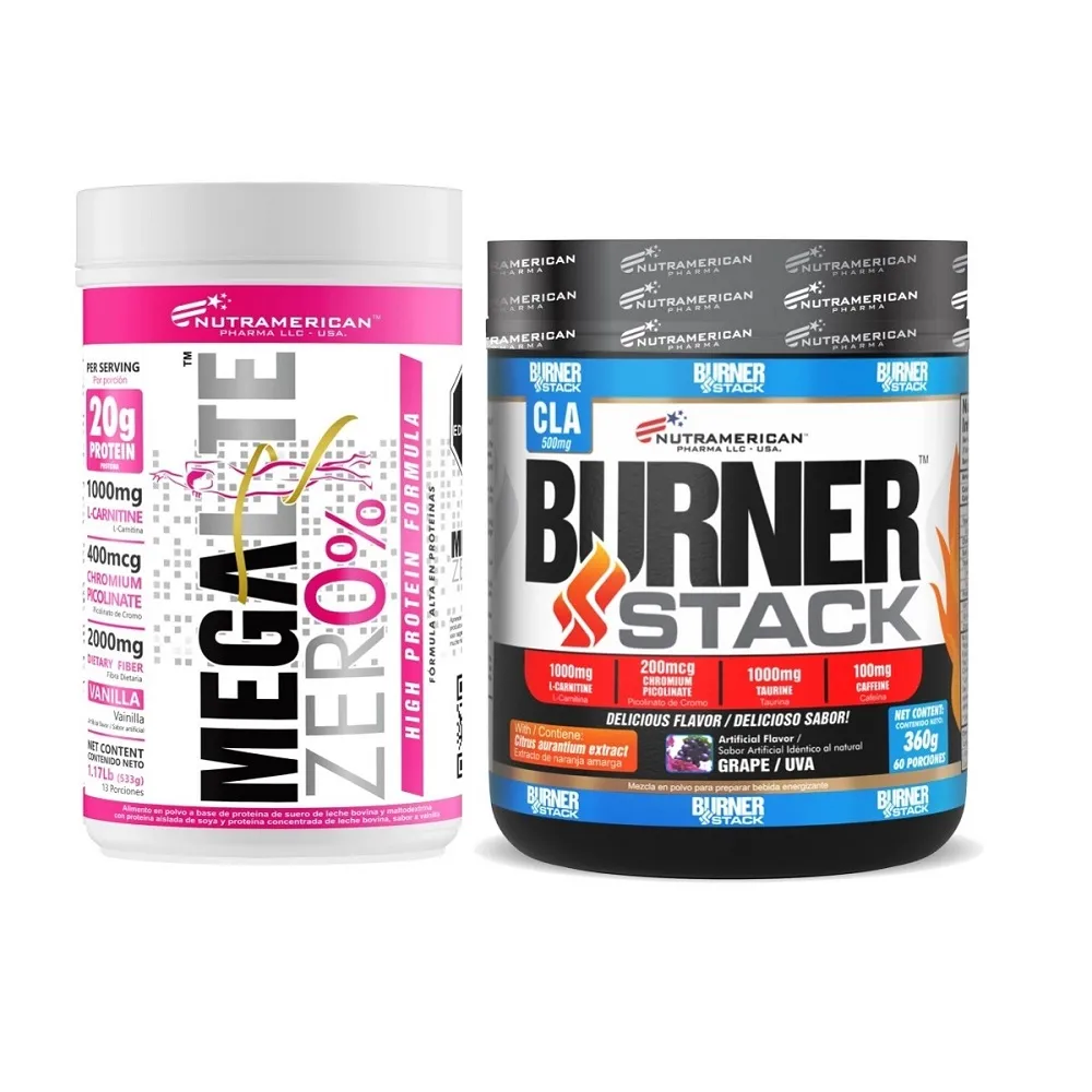 Combo proteina Megalite Zero % 1.17 lb+  Burner Stack 0.8 lb