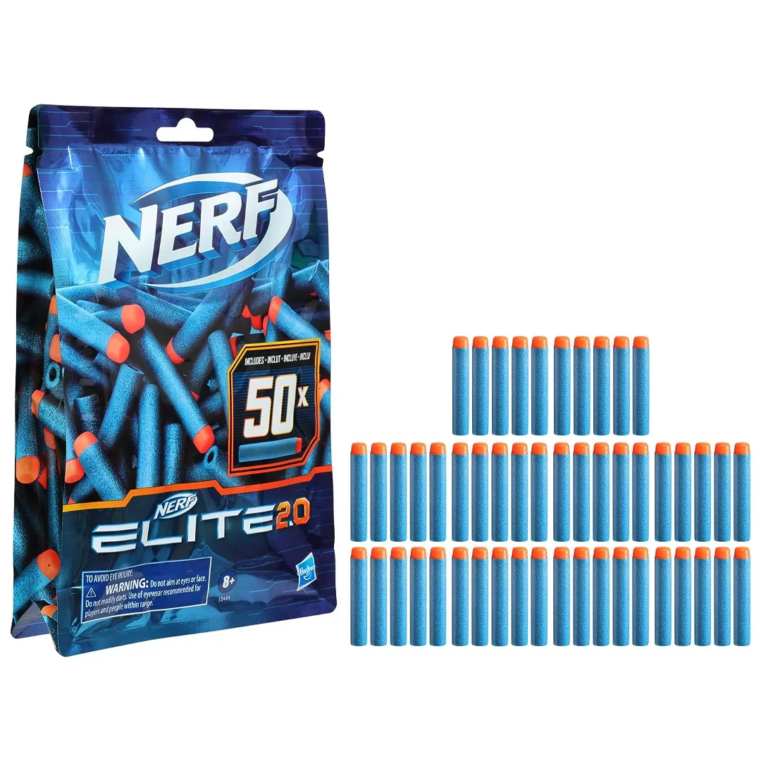 Dardos De Repuesto Nerf Elite 2.0 X50 Unidades