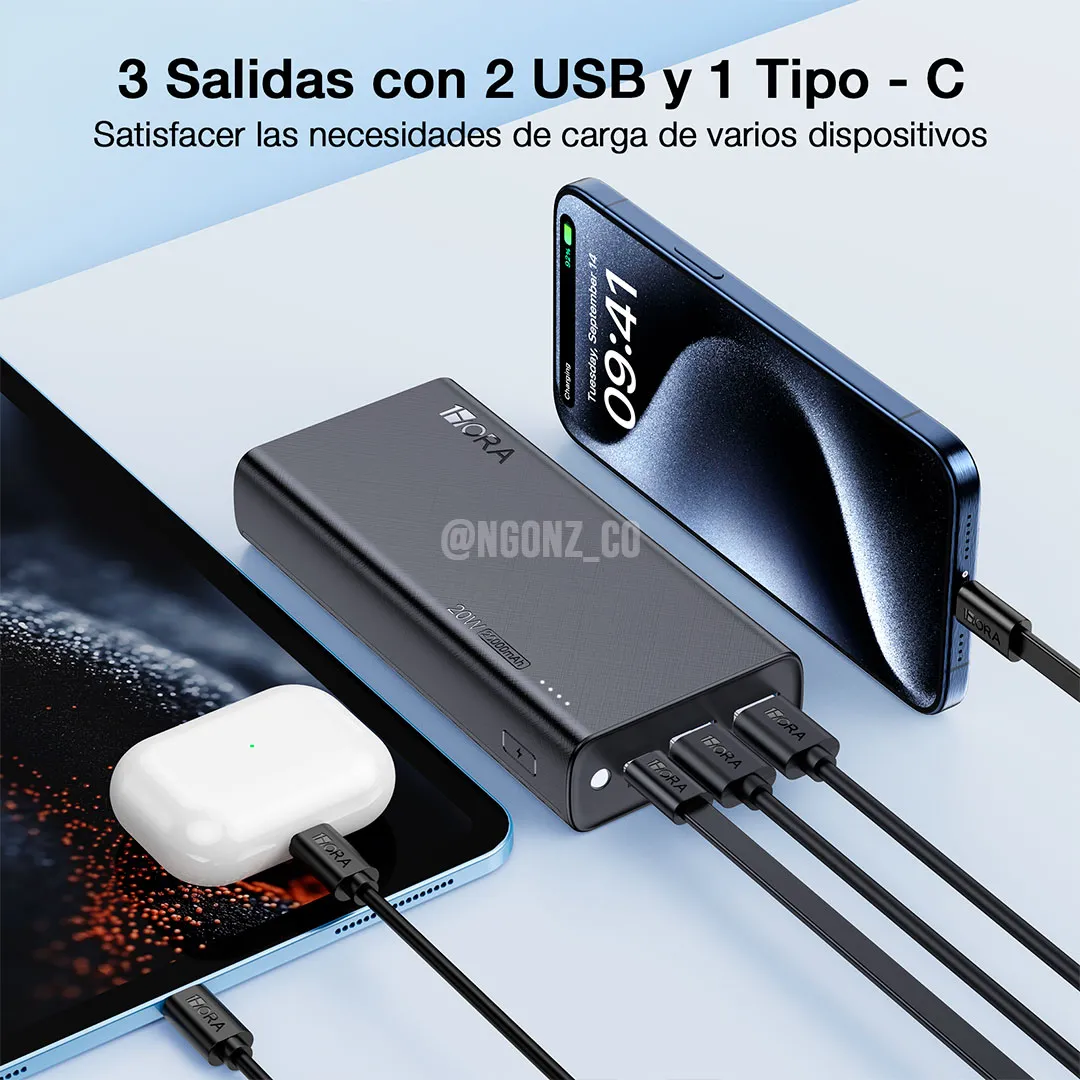 Power Bank Bateria Portatil 20000mah 1Hora Original