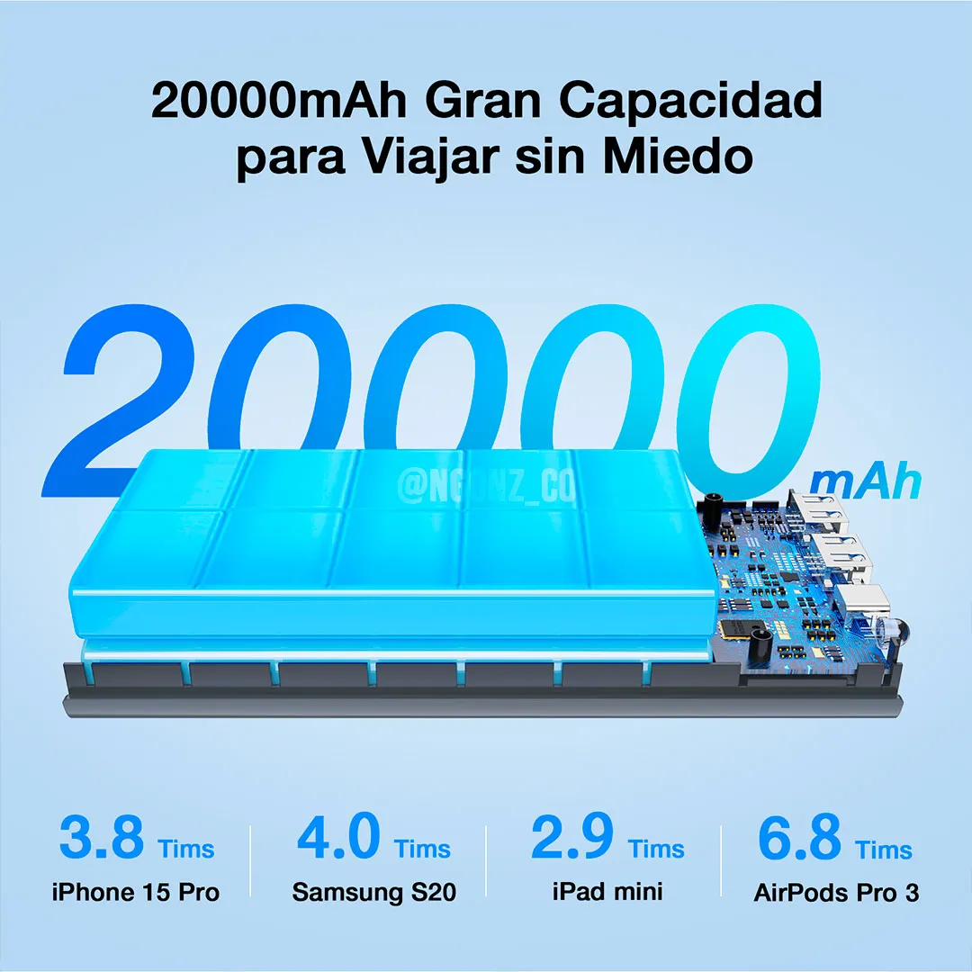 Power Bank Bateria Portatil 20000mah 1Hora Original