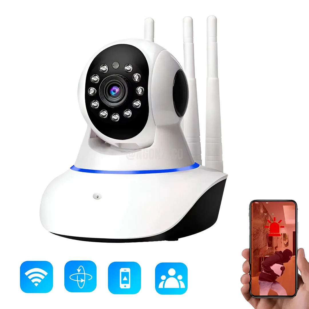 Camara De Seguridad Robotica Wifi 3 Antenas 