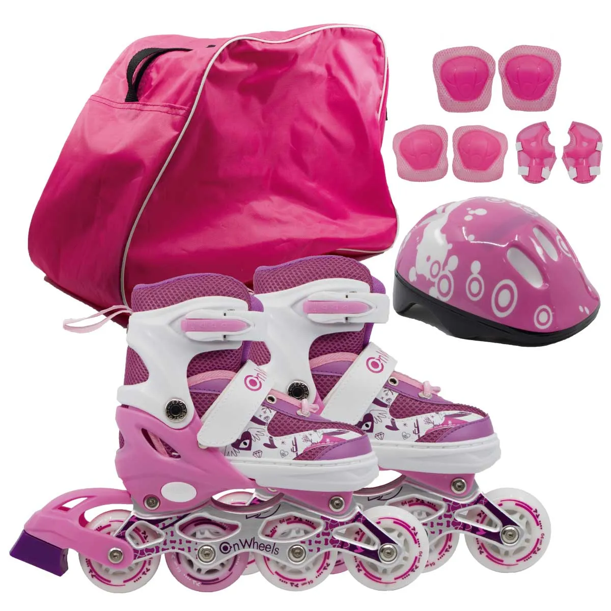 Combo De Patines +Casco+Protecciones