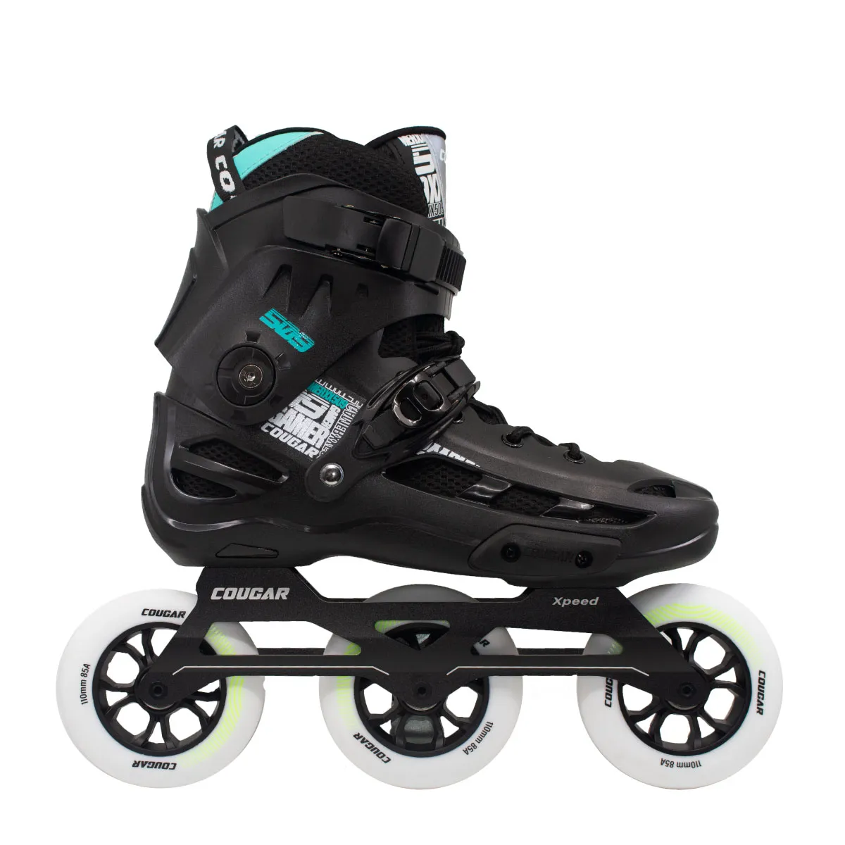 Patines en Linea  Urbanos  Cougar  MZS509 Negro Con Ruedas de 110 mm