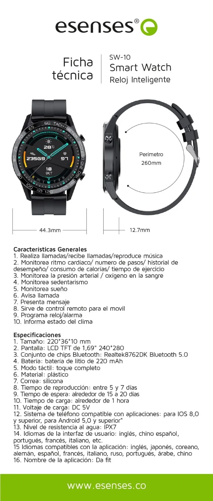 Reloj Inteligente Redondo SW-10