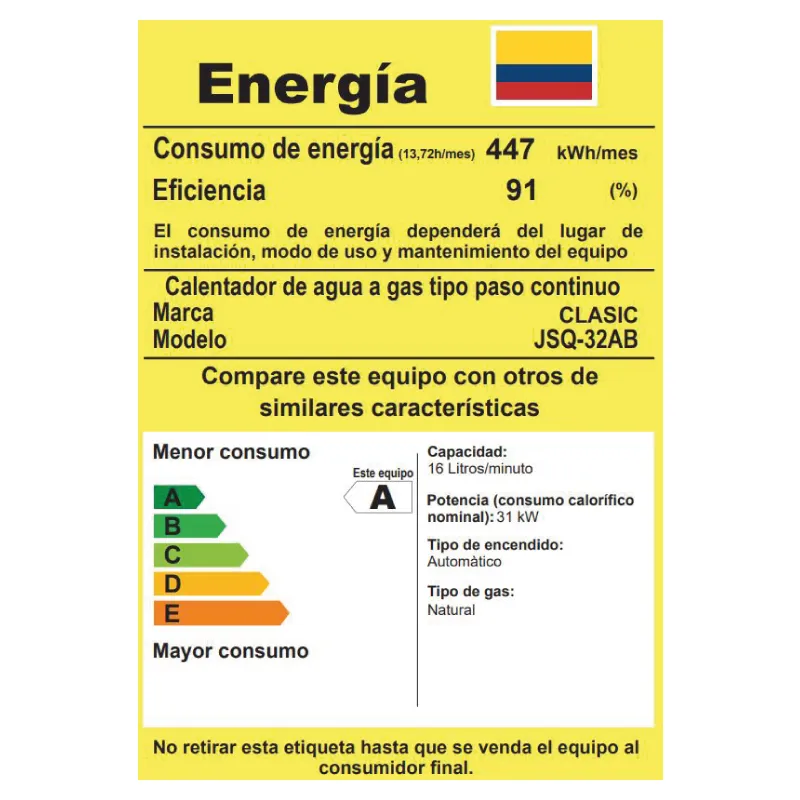 Calentador de 16 Litros Tiro Forzado para Jacuzzi Automodulante Gas Natural