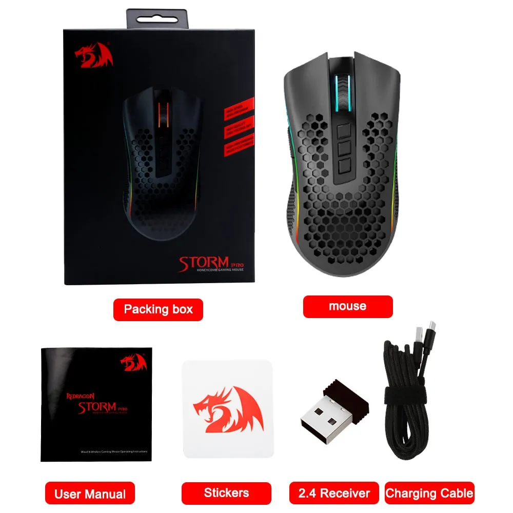 Mouse Inalambrico Redragon Storm Pro M808-Ks