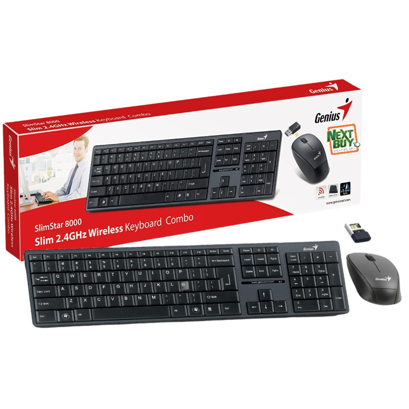 Combo Genius Teclado + Mouse 8000SE Inalambrico