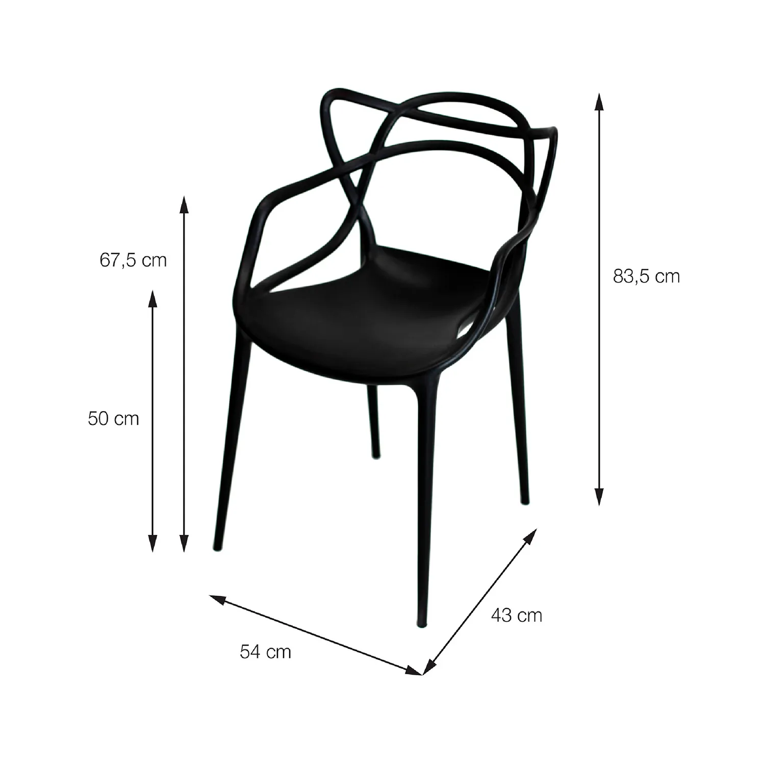 Silla 5SIETE Comedor Bertolini Color Negro