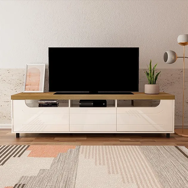 Mueble TV 75" Mercury Color Pino Y Off White