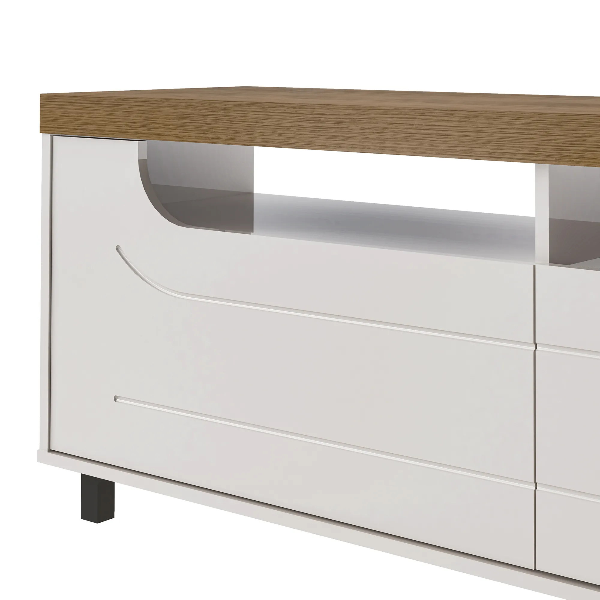 Mueble TV 75" Mercury Color Pino Y Off White