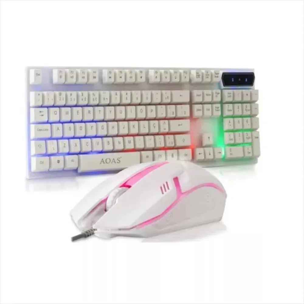 Mouse Y Teclado Gamer RGB Aoas M 400 Blanco