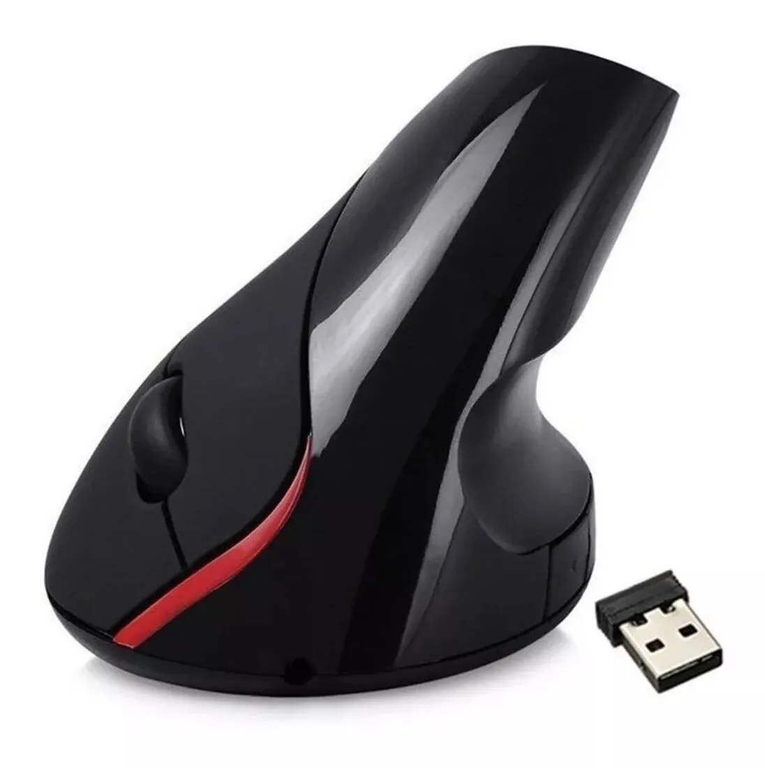 Mouse Vertical Ergonómico Inalambrico USB 5 Botones Optico Color Black