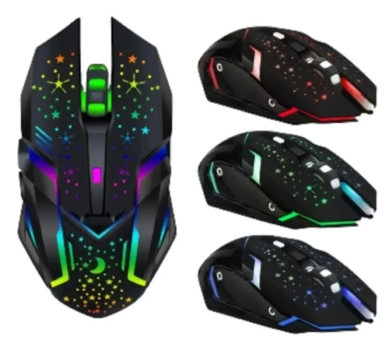 Mouse Gamer Weibo Wb-911 Retroiluminado 3200dpi Inalambrico Color Negro