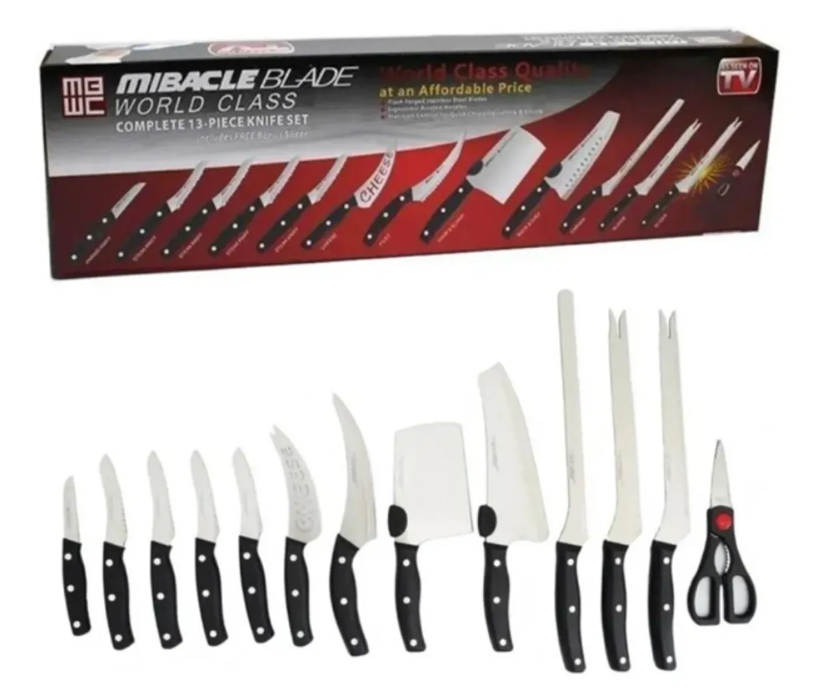 Set De Cuchillos X 13 Piezas Miracle Blade Corte Profesional