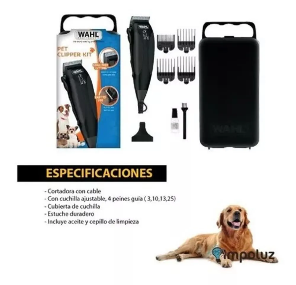 Maquina Peluquera Canina Wahl Pet Clipper 9 Piezas