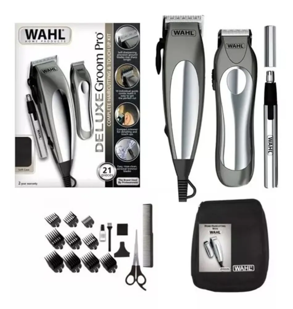 Maquina Wahl Deluxe Groom Pro-21 Piezas Peluquera Profesional Original