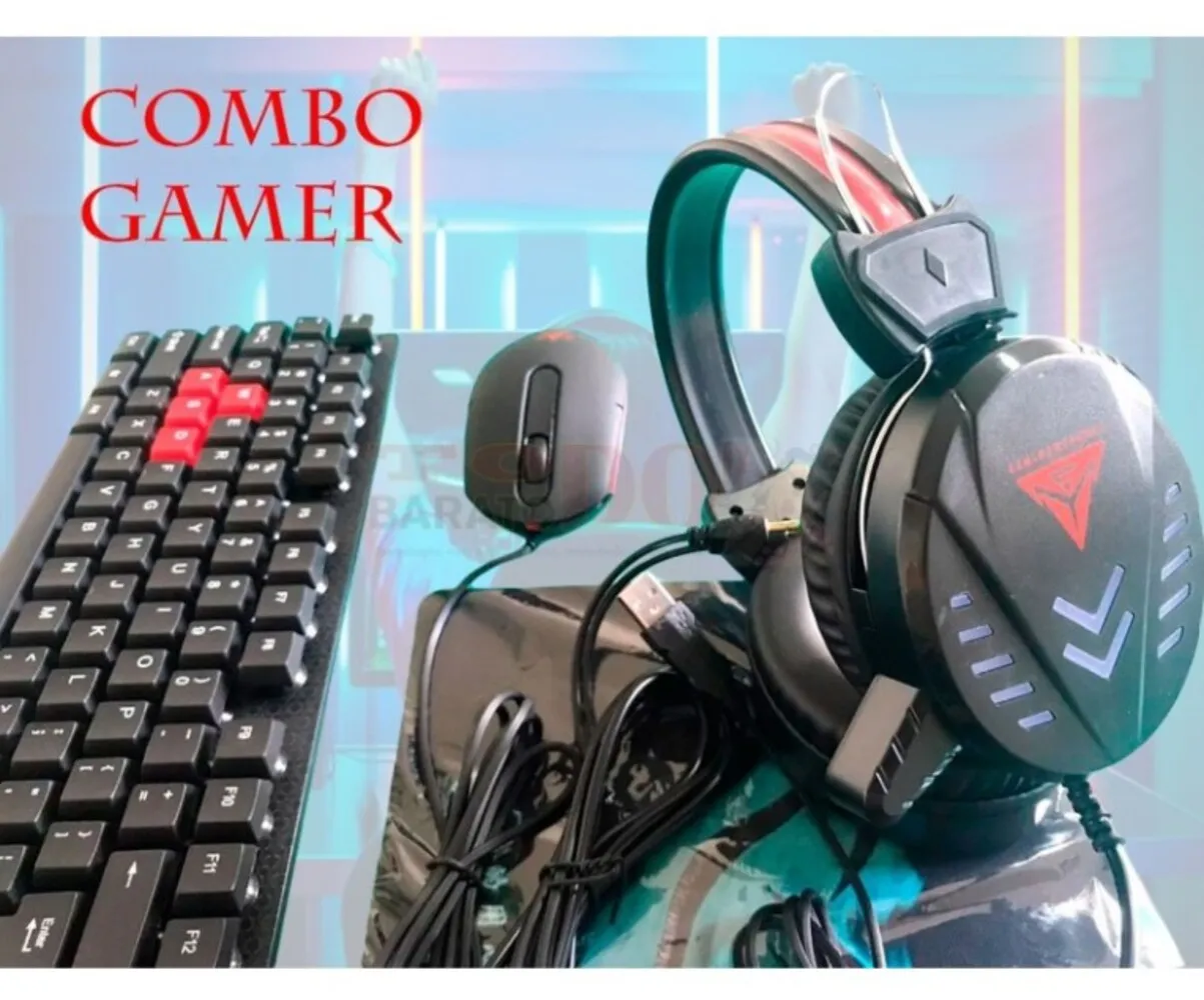 Combo Teclado Mouse Y Diadema Tipo Gamer 4 En 1 K60