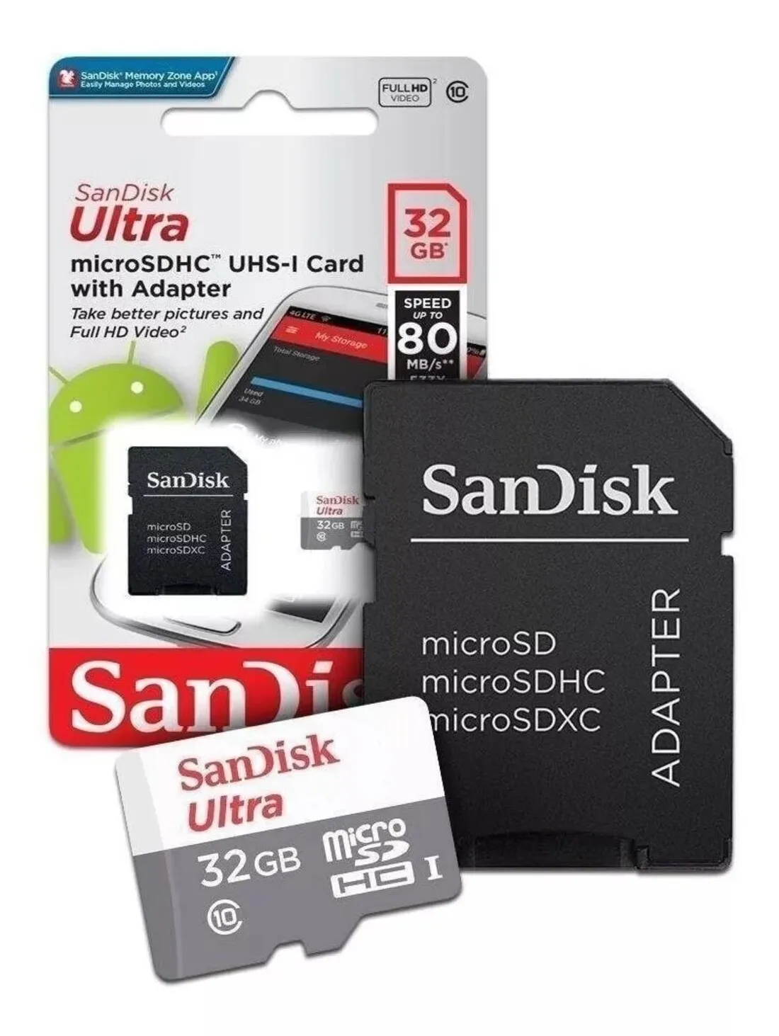 Tarjeta de Memoria Micro SD SanDisk 32GB Ultra Con Adaptador