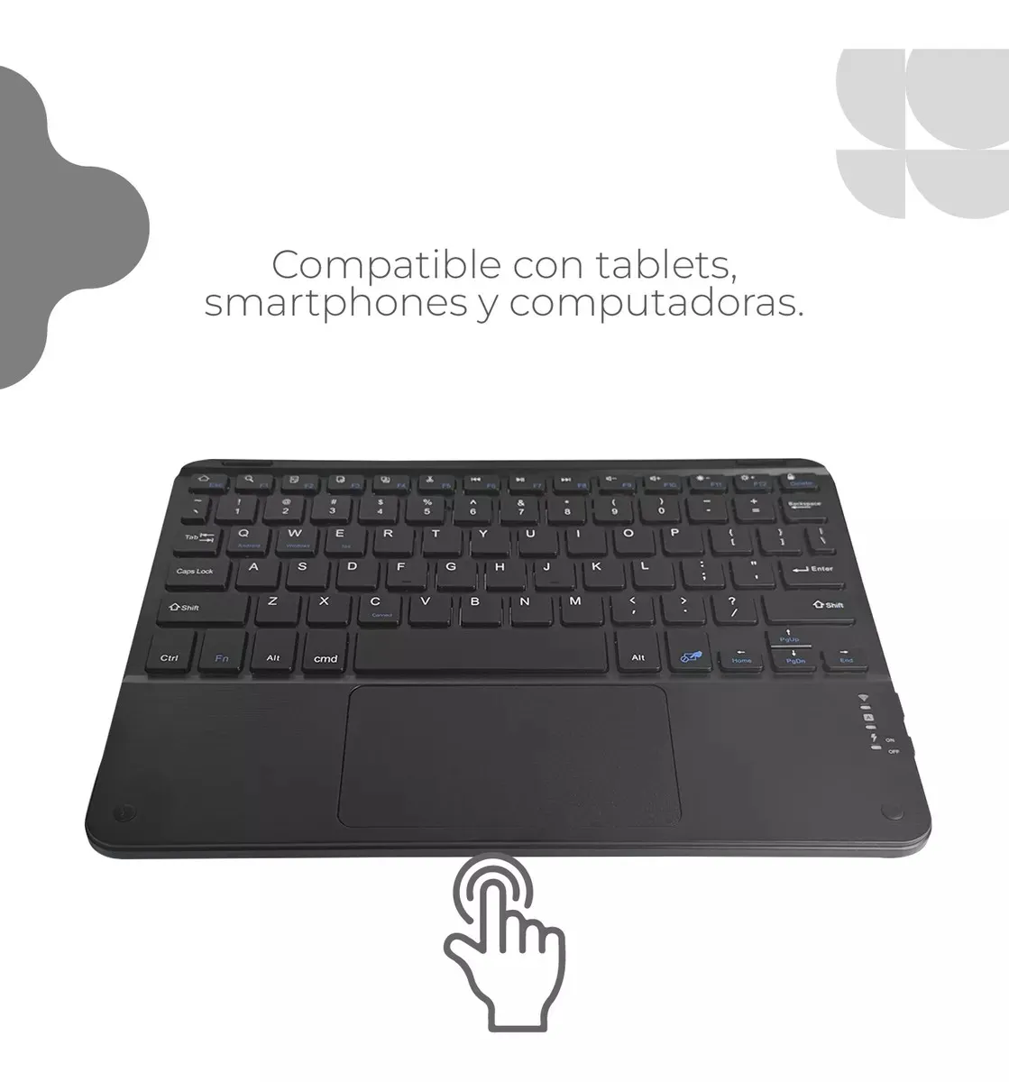 Teclado Inalámbrico + Trackpad (mouse) Bluetooth Recargable