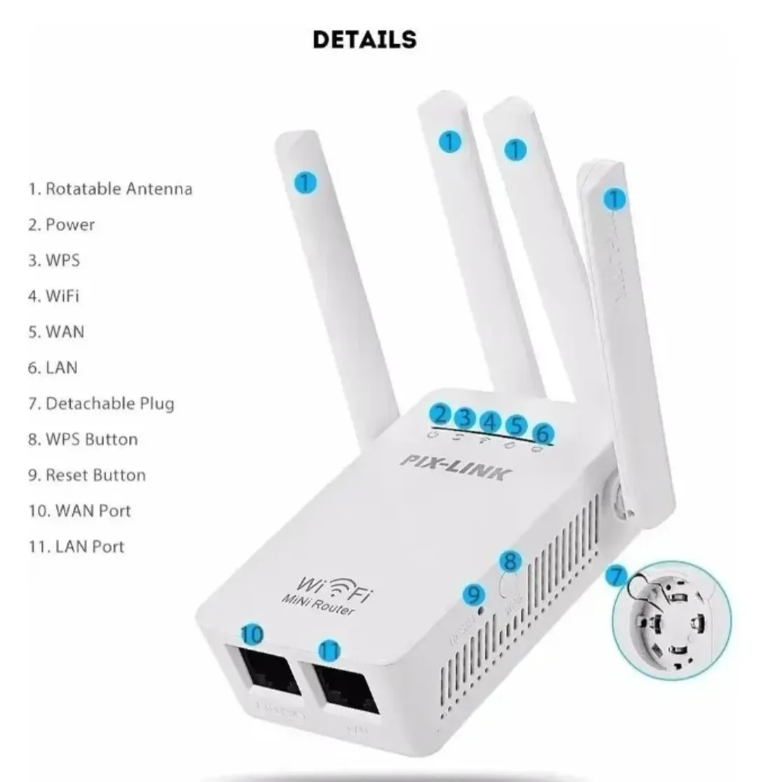 Repetidor Extensor Router Pix link Wifi 300mbps Rompemuros Luegopago