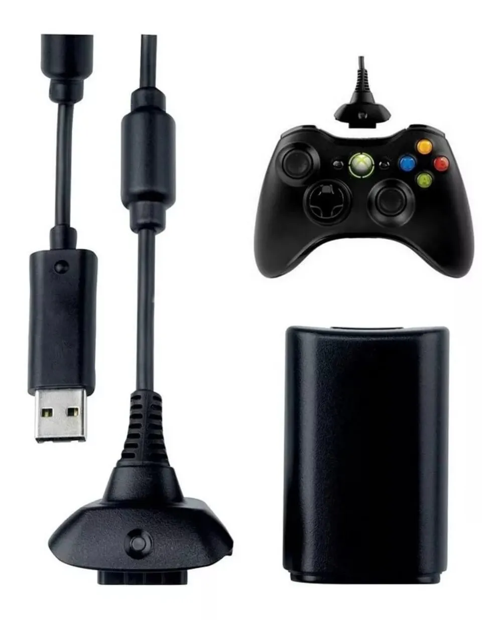 Kit Carga Y Juega Para Control Xbox 360 Pila Bateria Y Cable