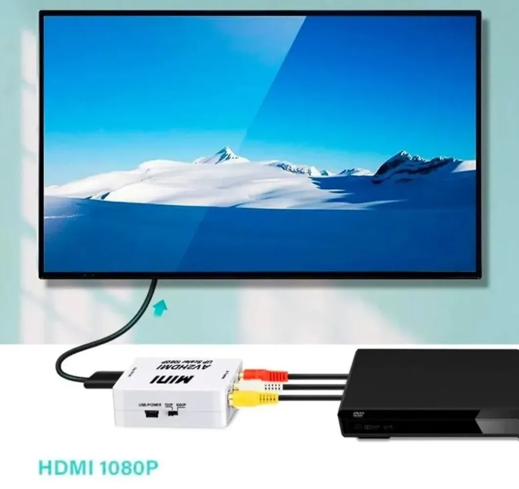 Convertidor Adaptador De Rca A Hdmi Video Full Hd 1080p