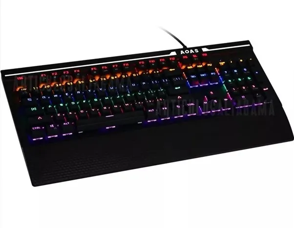 Teclado Gamer Mecanico Aoas AS-808 QWERTY Inglés US Color Negro Con luz RGB